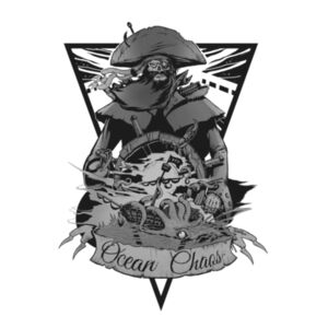 OCEAN CHAOS - B/W - Mens Staple T shirt Design
