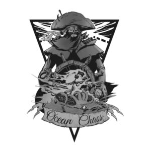 OCEAN CHAOS - B/W - Womens Shallow Scoop Tee Design