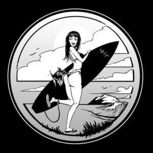 FISHBITES Black'n White - Womens Premium Crew Design