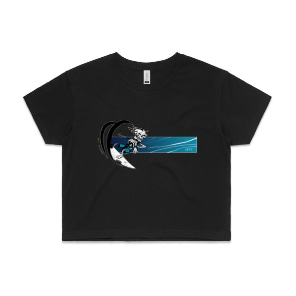 Blue BARREL BONEZY - Womens Crop Tee Thumbnail