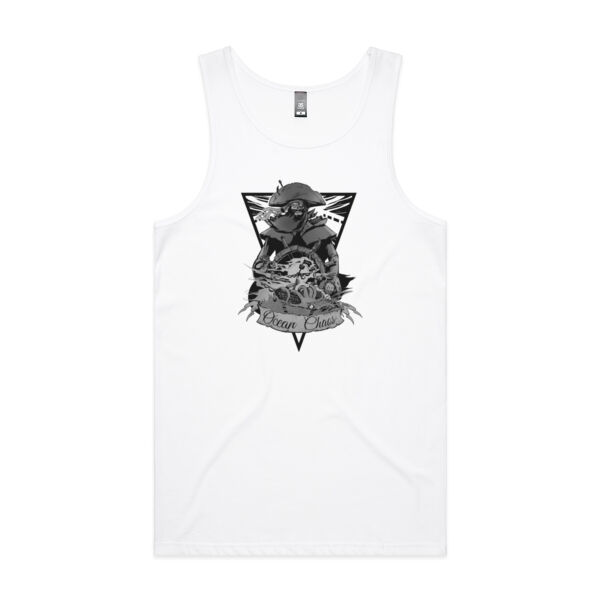 OCEAN CHAOS - B/W - Mens Lowdown Singlet Thumbnail