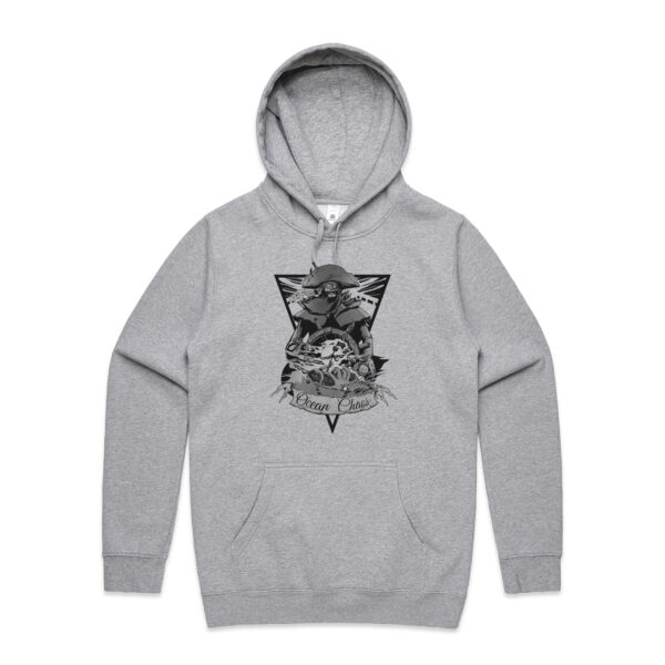 OCEAN CHAOS - B/W - Unisex Stencil Hoodie Thumbnail