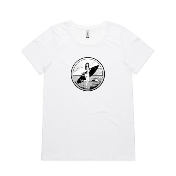 FISHBITES Black'n White - Womens Shallow Scoop Tee Thumbnail
