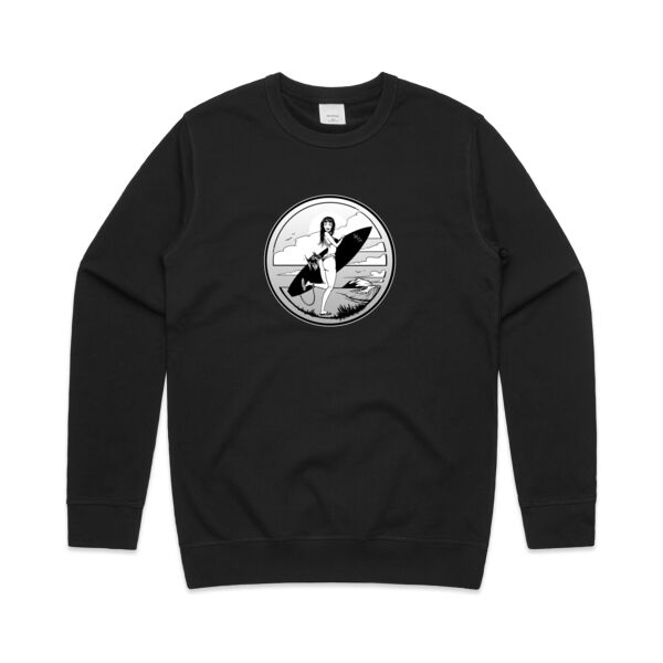 FISHBITES Black'n White - Mens Premium Crew Thumbnail