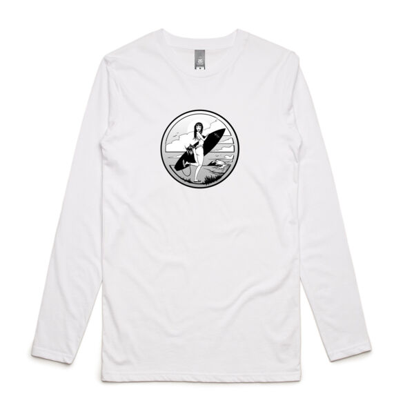 FISHBITES Black'n White - Mens Ink Longsleeve Tee Thumbnail